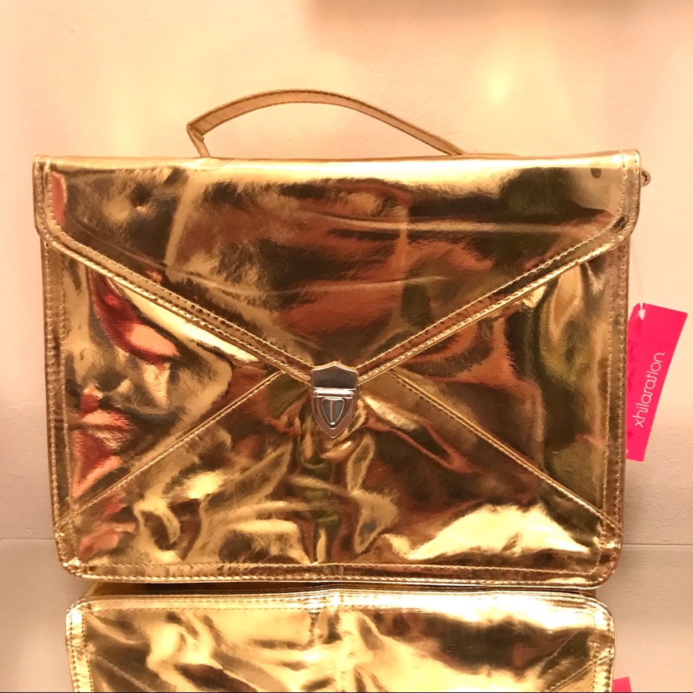 Xhilaration Gold Metallic Satchel